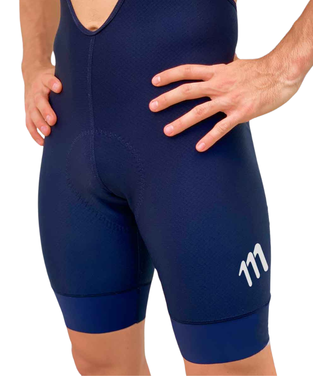 Bib short long distance with seams masculine navy