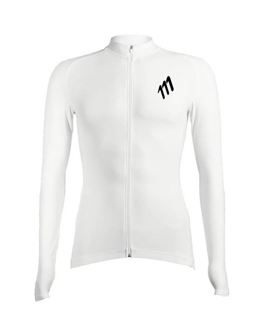 Jersey de ciclismo essentials manga larga white mujer