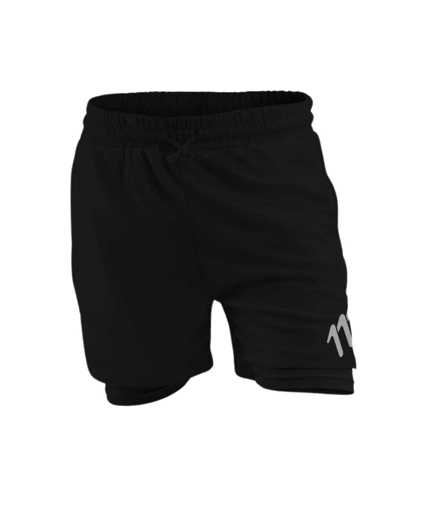 Pantaloneta de running negra hombre