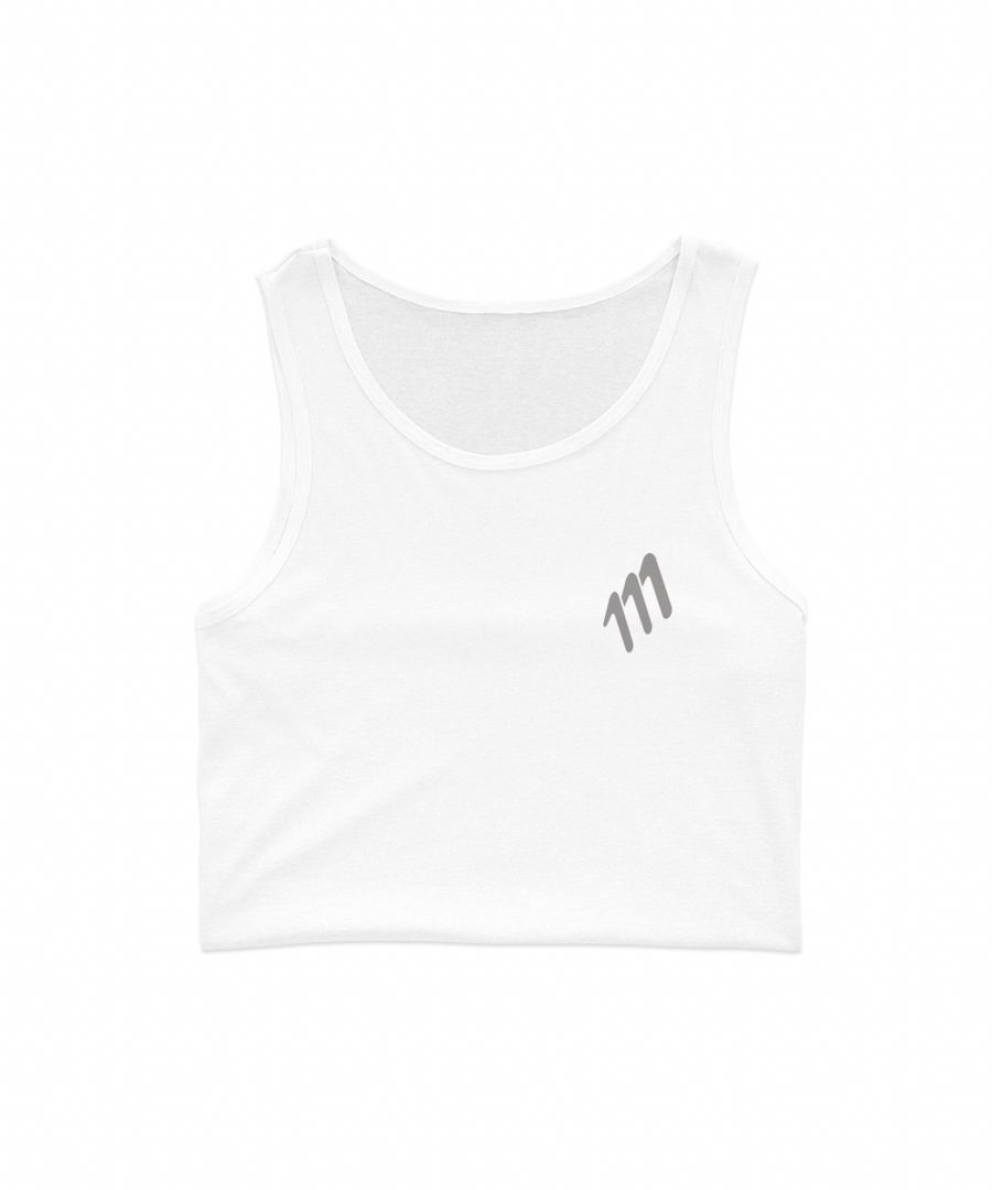 Running crop top blanco mujer