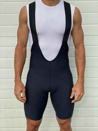 Men's black seamless bib short